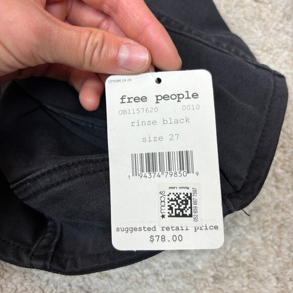 NWT We The Free Free People Rinse Black Strech Flare Jeans Women's 27 - Picture 10 of 11